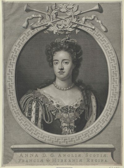 İngiltere Kraliçesi Anne (baskı) by Artist Unknown