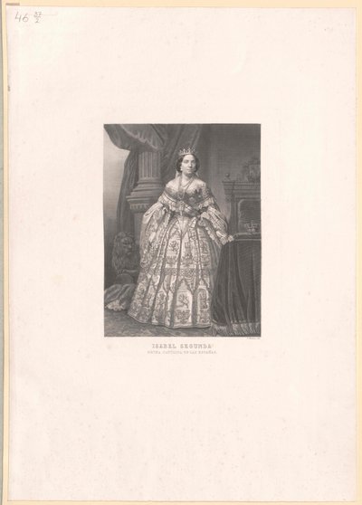 İspanya Kraliçesi Isabella II by Artist Unknown