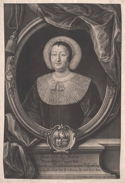 Sibylla Rosina Neubronner (baskı) by Artist Unknown