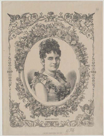 Wilhelmine Mitterwurzer (baskı) by Artist Unknown