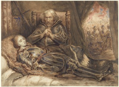 Eberhard von Württenberg oğlu için yas tutuyor by Ary Scheffer