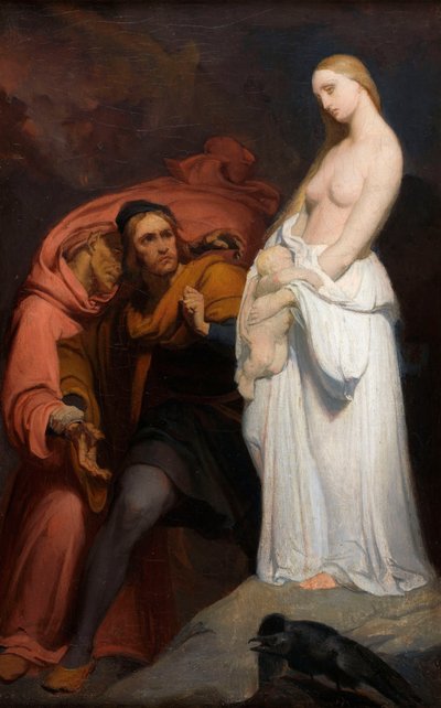 Marguerite ölü çocuğunu tutarken, c. 1846. by Ary Scheffer