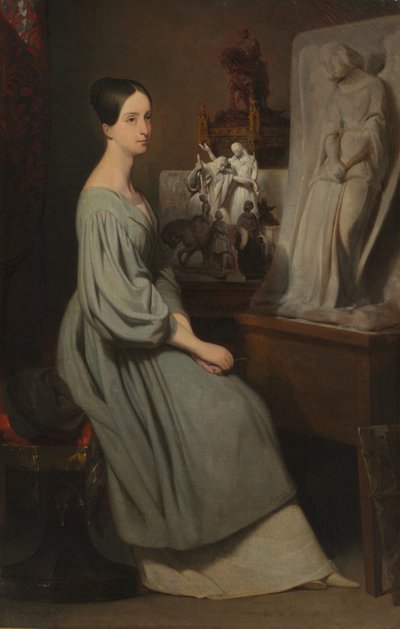 Prenses Marie dOrléans, Stüdyosunda, c. 1838. by Ary Scheffer