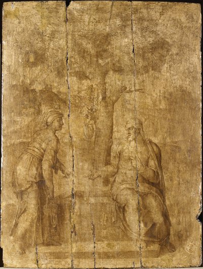 İsa ve Samiriyeli kadın by Ascribed to Michelangelo
