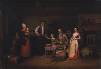 Pedlar mallarını sergiliyor by Asher Brown Durand