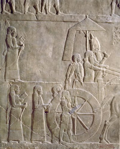 Kral Asurbanipal ve Elamlı mahkumların savaş arabasını tasvir eden kabartma, Elam seferinin bölümleri, Ninova