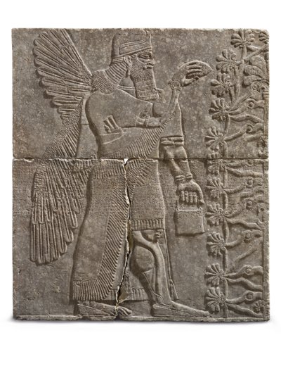 Kanatlı Bir Dahinin Rölyefi, Ashurnasirpal Saltanatı, MÖ 883-859 dolayları by Assyrian
