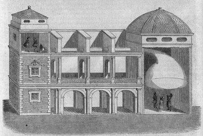 Athanase Kircher (veya Athanasius Kircheri) (1601-1680) tarafından icat edilen akustik kornet. by Athanasius Kircher