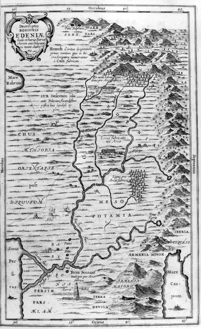 Cennet Bahçesi Haritası, 1675 by Athanasius Kircher