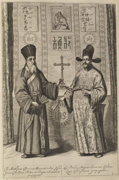 Matteo Ricci ve Xu Guangqi. Athanasius Kirchers China Illustrata