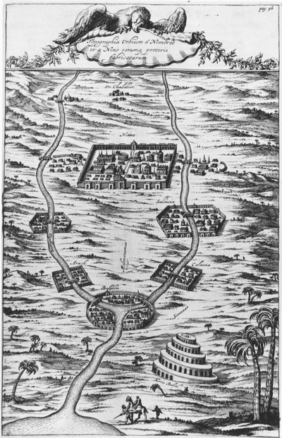 Mezopotamya, Kaplan ve Fırat - “” Tirris Babel”de, Athanasie Kirecheri S.J., Amsterdam by Athanasius Kircher