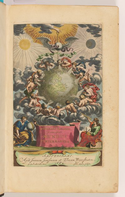 Mundus Subterraneus'un başlık sayfası by Athanasius Kircher