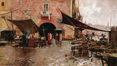 Bir Pazar Meydanı Messina by Attillo Pratella