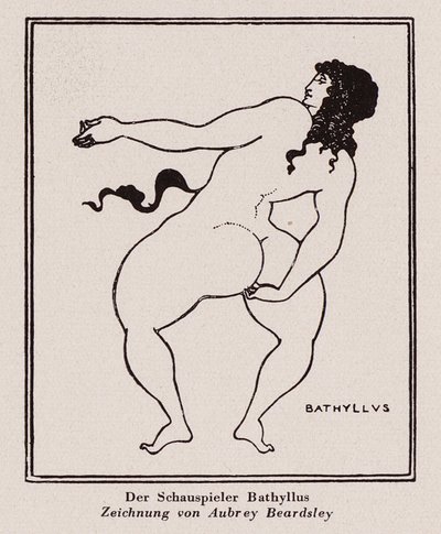 Bathyllus, Romalı dansçı ve pantomimus icracısı (kalem ve mürekkep) by Aubrey (after) Beardsley