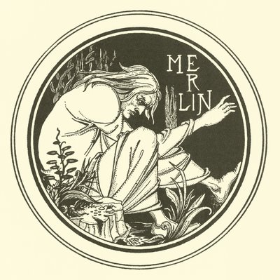Merlin (litografi) by Aubrey (after) Beardsley