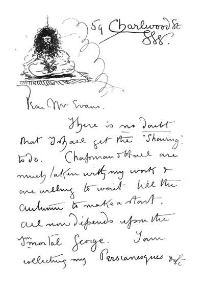 Frederick Evans'a imzalı mektubun 1. sayfası, c.1893 by Aubrey Beardsley