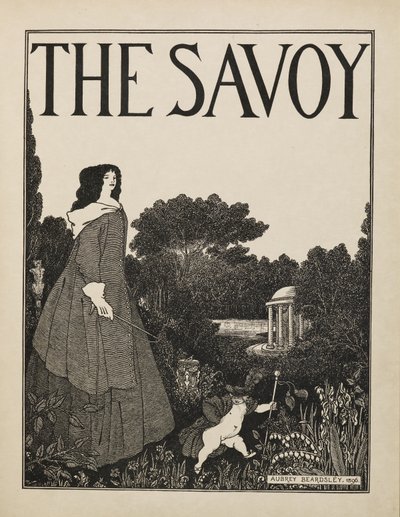 Elli çizimden oluşan bir kitaptan "Savoy" un 1 numaralı kapak tasarımı by Aubrey Beardsley