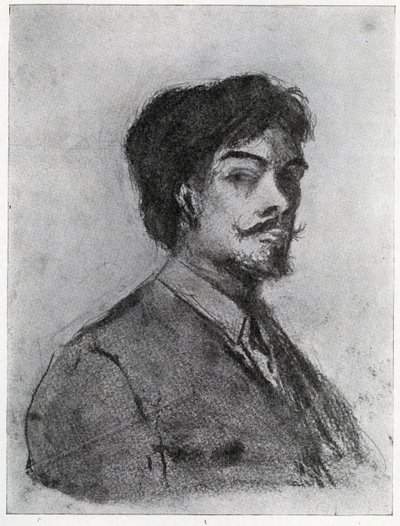 Henry Harland (kömür) by Aubrey Beardsley