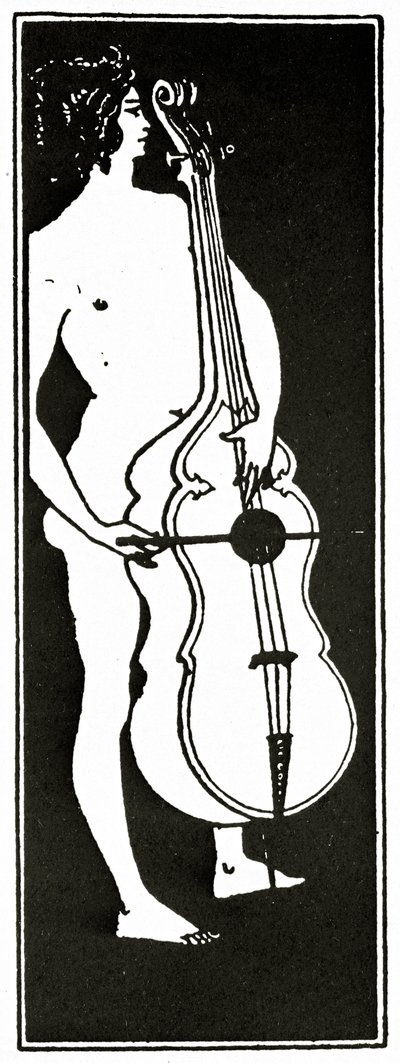 Çellolu Adam, 1894 dolayları by Aubrey Beardsley