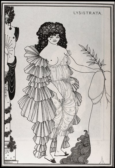 Lysistrate cinsiyetini korur by Aubrey Beardsley