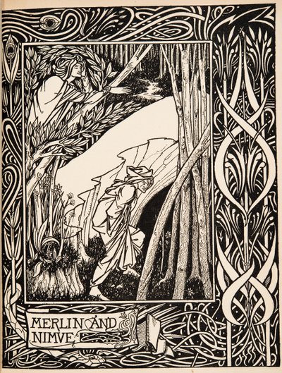Merlin ve Nimue by Aubrey Beardsley
