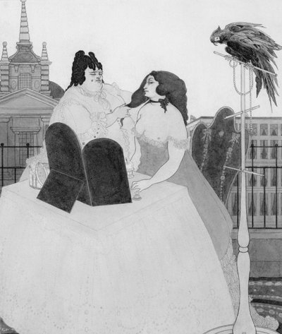 Tuvalet Masasındaki Kadın (mürekkep ve yıkama) by Aubrey Beardsley