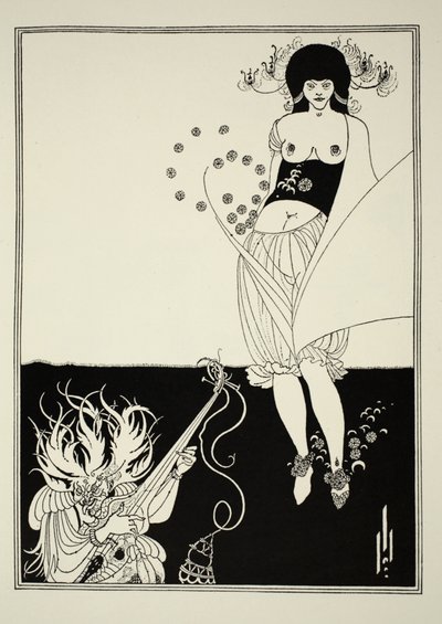 Oscar Wilde (1854-1900) 1893 tarafından 'Salome'dan Mide Dansı (satır bloğu baskı) by Aubrey Beardsley