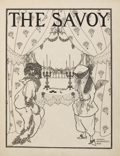 Elli çizimden oluşan bir kitaptan "Savoy"un 1 Numaralı başlık sayfası by Aubrey Beardsley