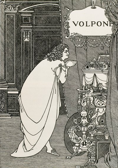 Ben Johnson tarafından yazılan Volpone or the fox'un (1609) başlık sayfası by Aubrey Beardsley