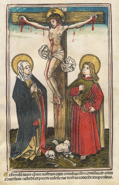 Bakire ve Aziz John ile Haç Üzerinde İsa by Augsburg 15th Century