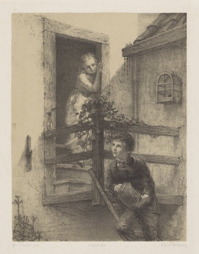 Armonika oynayan çocuk by August Allebe