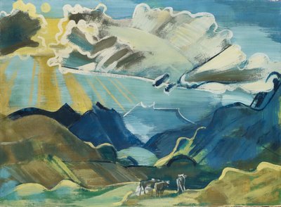 Balmalp, Schächental ve Uri Rotstock, 1927-28 (tuval üzerine kil boya) by August Babberger