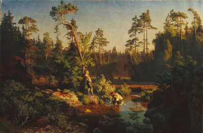 Ormandaki küçük çocuklar (Çoban çocuklar) (resim) by August Cappelen