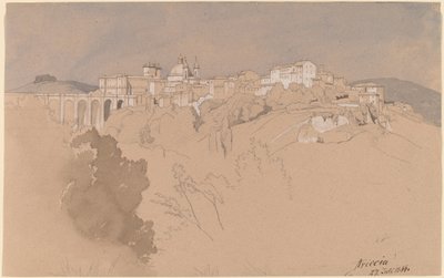 Ariccia bir vadiden görüldü by August Christian Geist