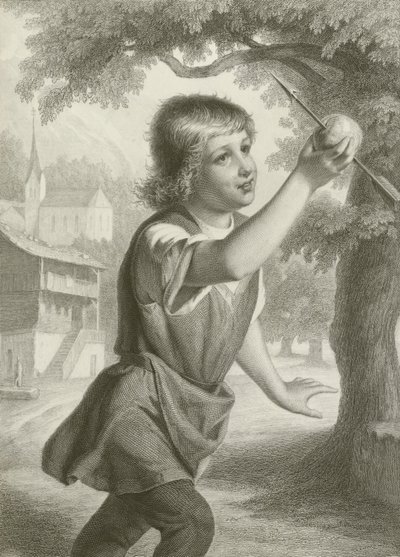 Tell's Boy (gravür) by August Friedrich Pecht