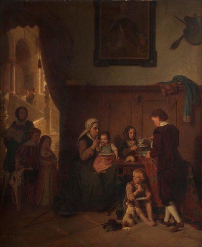 fakir bir aileye yemek vermek by August Friedrich Siegert