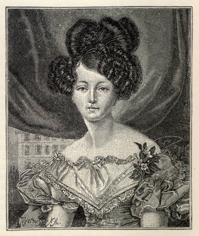 Prusya Prensesi olarak Saxe-Weimar-Eisenach Augusta, 1829. by August Heinrich Ferdinand Tegetmeyer