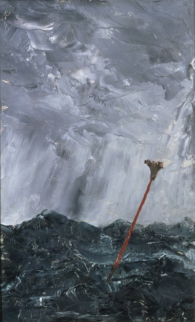 Fırtınalı Deniz Süpürgesi Şamandırası, 1892 (kağıt üzerine yağlı boya) by August Johan Strindberg