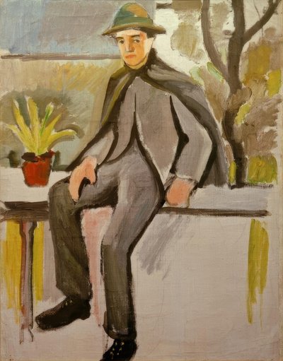 Çiftlik çocuğu balkonda by August Macke
