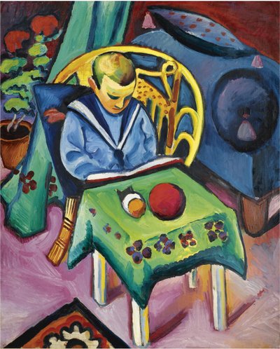 Kitaplı ve oyuncaklı çocuk, 1912 by August Macke