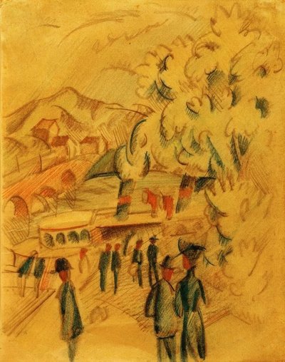 ülkeye giden yol by August Macke