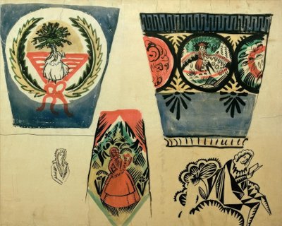 üç vazo by August Macke