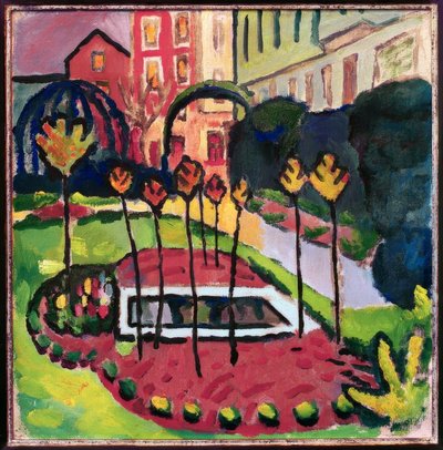 Havuzlu bahçe by August Macke