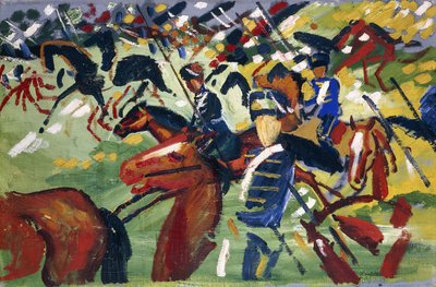 Süvarilerin Çıkışı, 1913 by August Macke