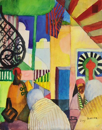 Çarşıda, 1914 by August Macke