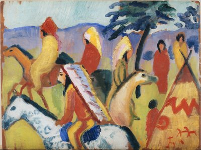Hintliler at sırtında by August Macke