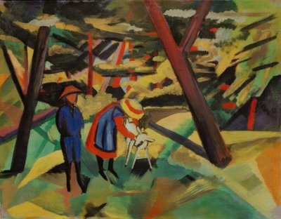 Ormanda keçi olan çocuklar by August Macke
