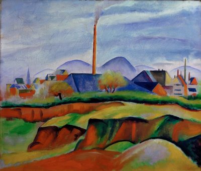 Fabrika ile manzara by August Macke