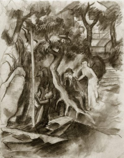 Yelkenli teknede çift by August Macke