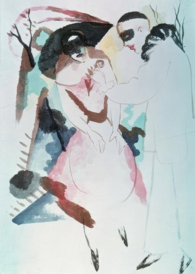 pierrot ve bayan by August Macke